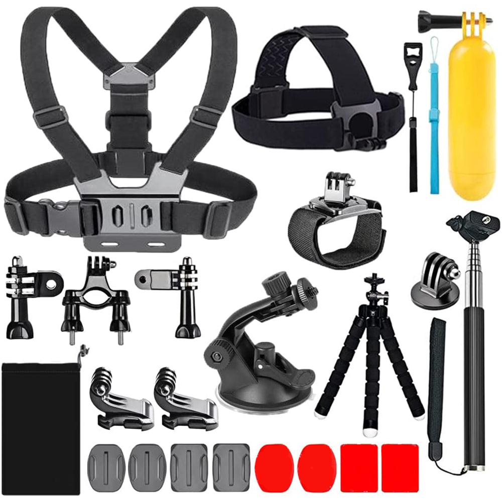 20-in-1 for GoPro Action Camera Accessories Kit Outdoor Sports Chest Wrist Strap Headband Tripod Mount Parts Set