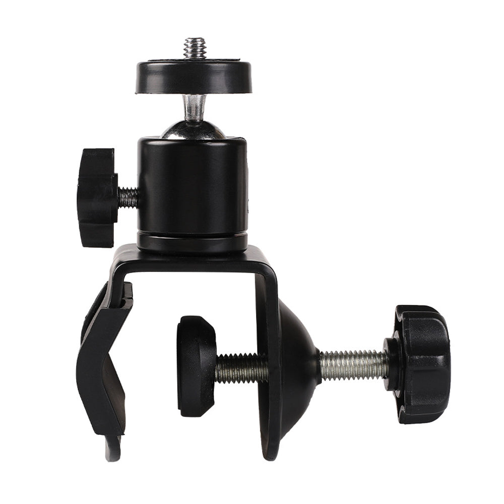 J006 U-shaped Clamp Mount with Universal Standard Ball Head 1 / 4 Screw Bracket for Camera Flash Holder