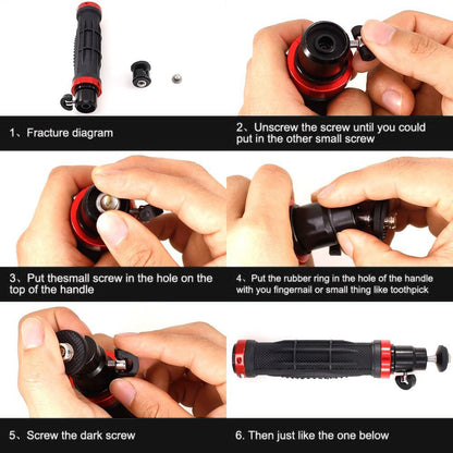 H019 LED Light Mini Handheld Stabilizer Flash Bracket SLR Camera Handle 1 / 4 Male to 3 / 8 Female Adapter Mount