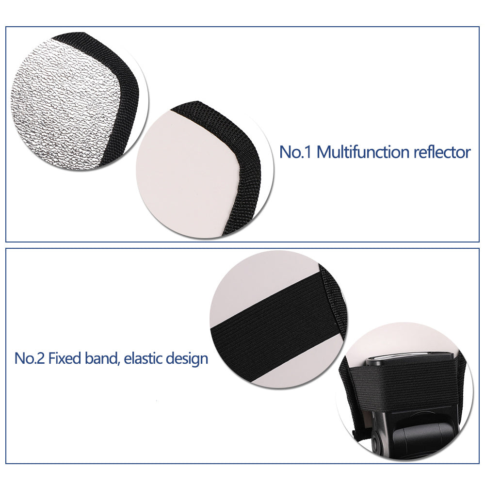 K031 2-in-1 Camera Flash Diffuser Softbox Reflector Photo Flash Light Reflector for Canon / Nikon / LG