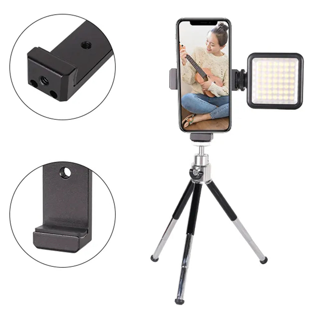 Z031 Cold Shoe Phone Mount Clamp Aluminum Alloy Smartphone Holder Bracket 1 / 4 inch Tripod Adapter