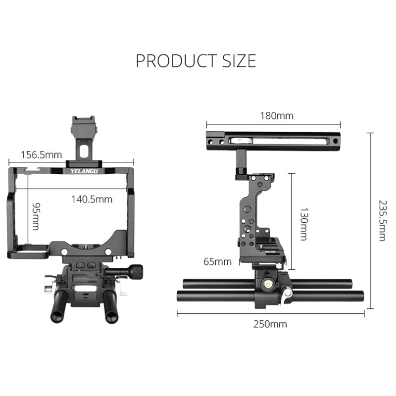 YELANGU C15 Aluminum Alloy Frame Cage Set for Nikon Z6 / Z7 / Z6II / Z7II Protective Case Camera Accessories