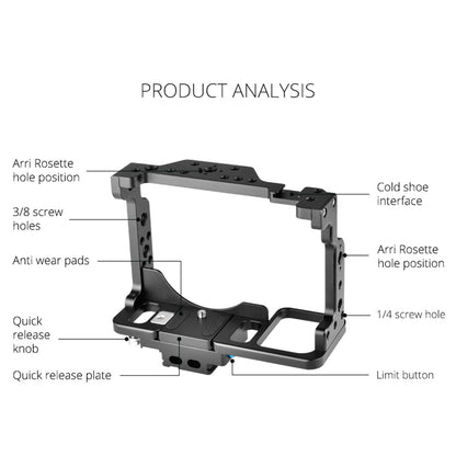 YELANGU C15-A Aluminum Alloy Housing Cage For Nikon Z6 / Z7 / Z6II / Z7II Camera Protection Frame for Vlogging