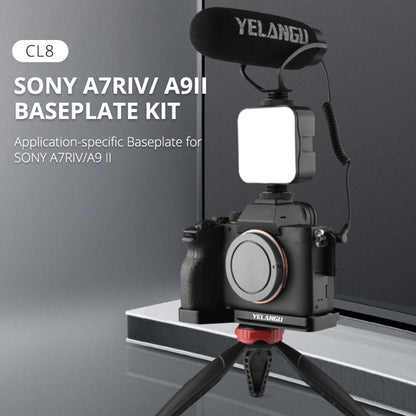 YELANGU CL8 Aluminum Baseplate for Sony A9II / A7R4 with Cold Shoe Interface Camera Accessory