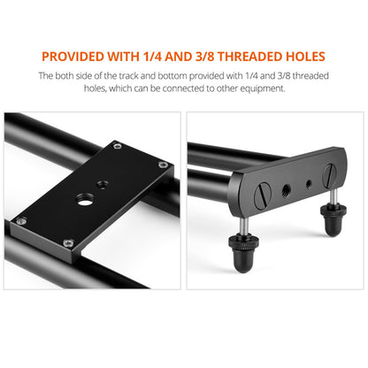 YELANGU L4X-60ET 3-Speed Electric Dolly Car Camera Slider Track Dolly with 60cm Slider Rail and Track Buckle