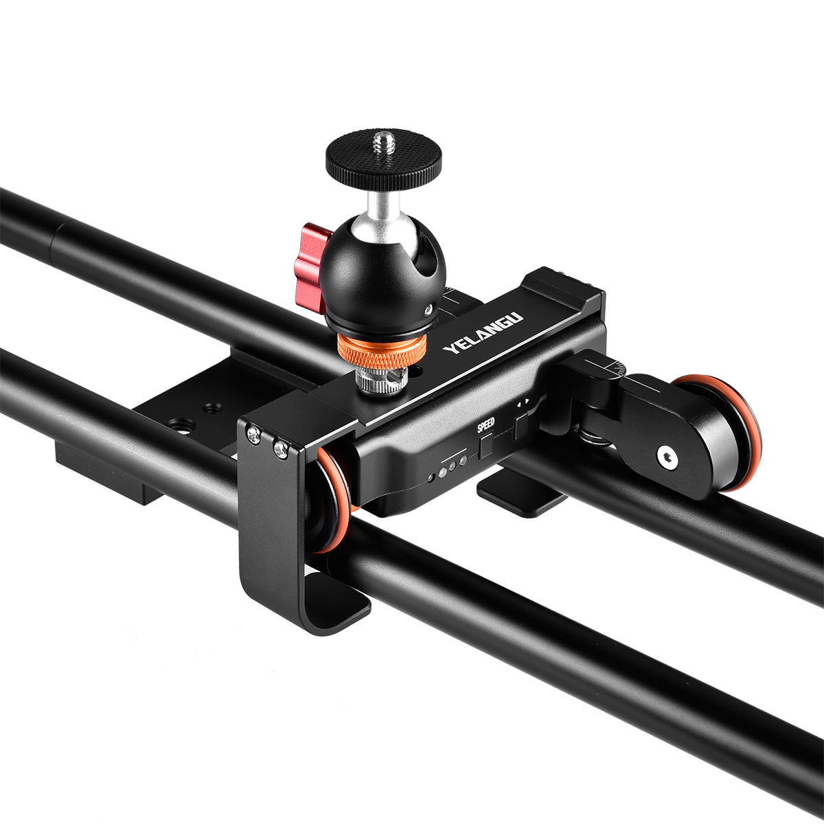 YELANGU L4X-60ET 3-Speed Electric Dolly Car Camera Slider Track Dolly with 60cm Slider Rail and Track Buckle