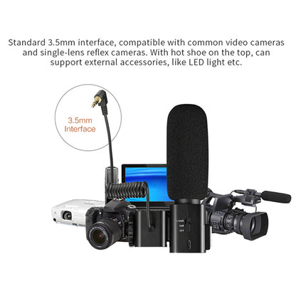 ORDRO CM520 3.5mm Plug Video Recording Shotgun Microphone Noise Reduction Mic for Camera