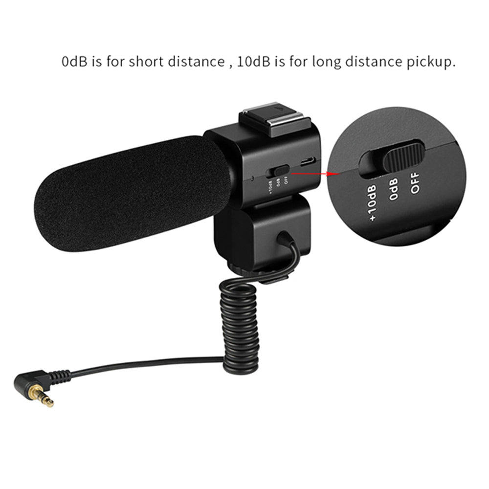 ORDRO CM520 3.5mm Plug Video Recording Shotgun Microphone Noise Reduction Mic for Camera