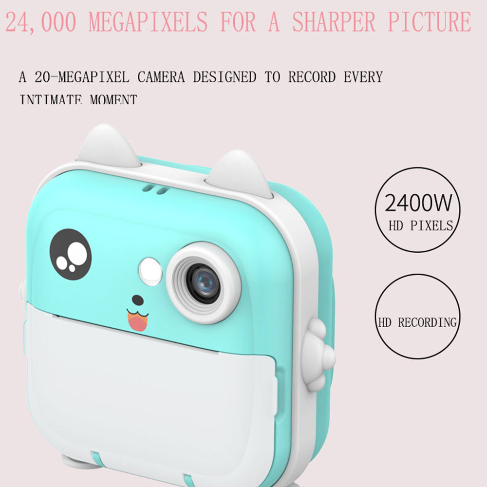 Q5 Portable HD Dual-Lens Instant Camera Children Camera Error Printer Camera (with 32G Memory Card + Card Reader)