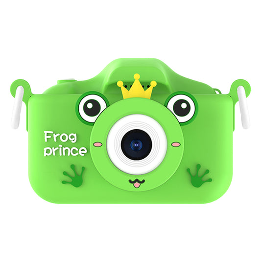 X9S 2-inch LCD Screen 4K Dual Lens Children Camera Cute Frog Kids Anti-Drop Digital Camera with Shouder Strap