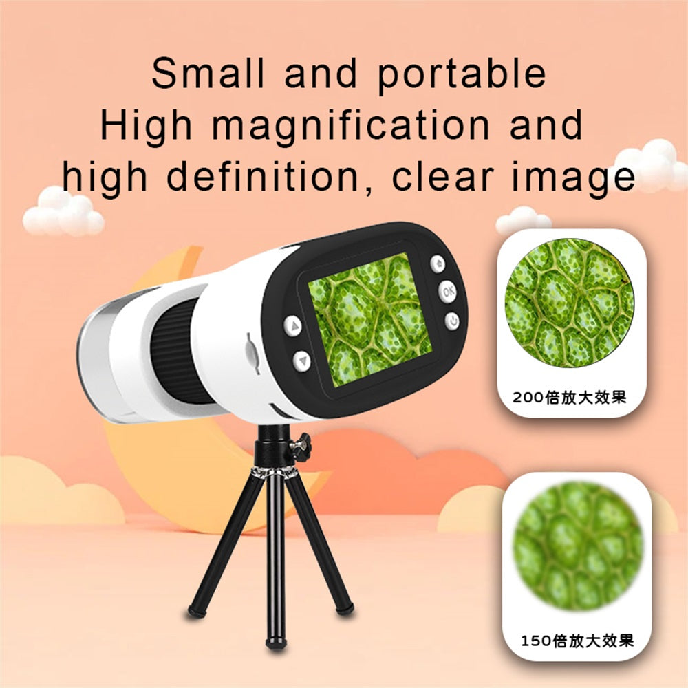 F2 2.0 inch IPS Children Microscope Camera Science Experiment Toy Monocular Microscope Support Video Recording