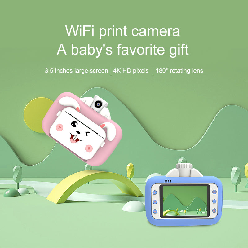 F11 Children WiFi Print Camera Thermal Printing Instant Camera 3.5 inch HD Kids Mini Camera