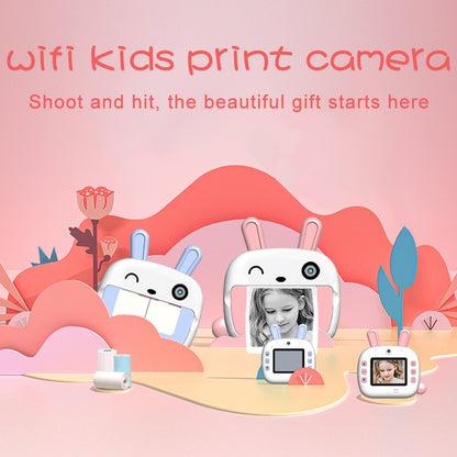 K09 2.4-inch Display Thermal Paper Print Camera for Children Portable Mini WiFi Instant Camera