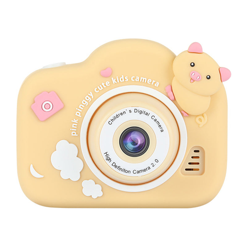 A15 Cartoon Pig 2.0 inch Screen Kids Camera Rechargeable HD Dual Lens Digital Camera Toy