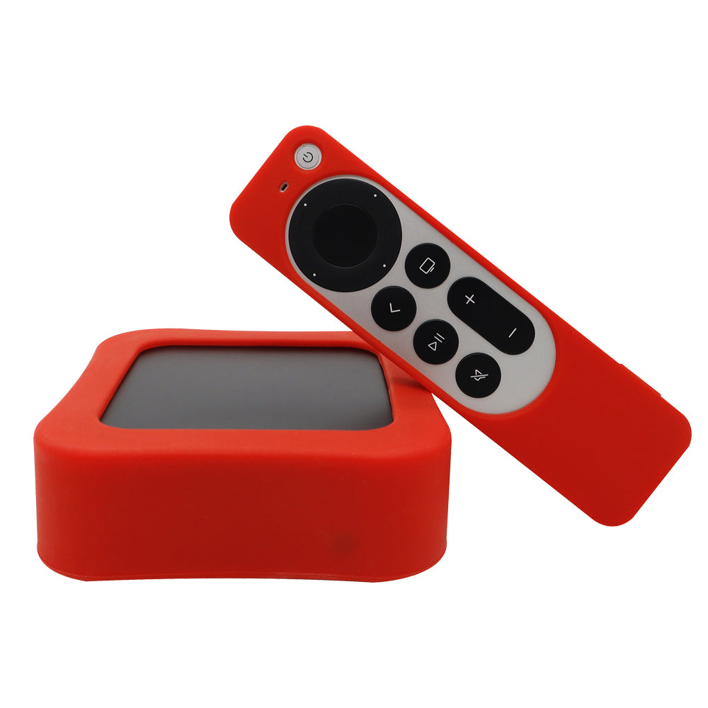 2Pcs / Set For Apple TV 4K 2022 Set-top Box Protective Cover + Remote Control Silicone Case