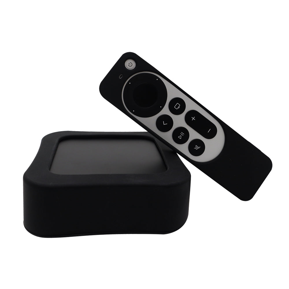 2Pcs / Set For Apple TV 4K 2022 Set-top Box Protective Cover + Remote Control Silicone Case