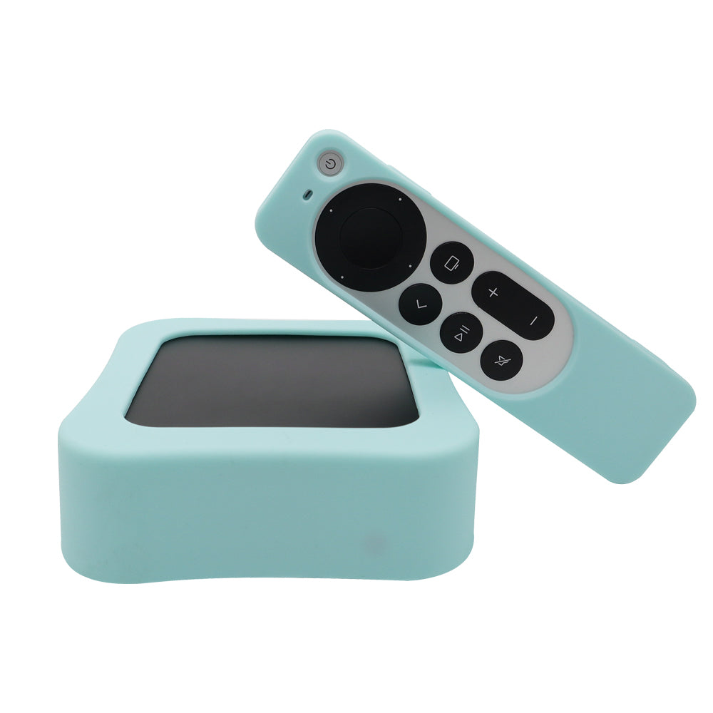 2Pcs / Set For Apple TV 4K 2022 Set-top Box Protective Cover + Remote Control Silicone Case