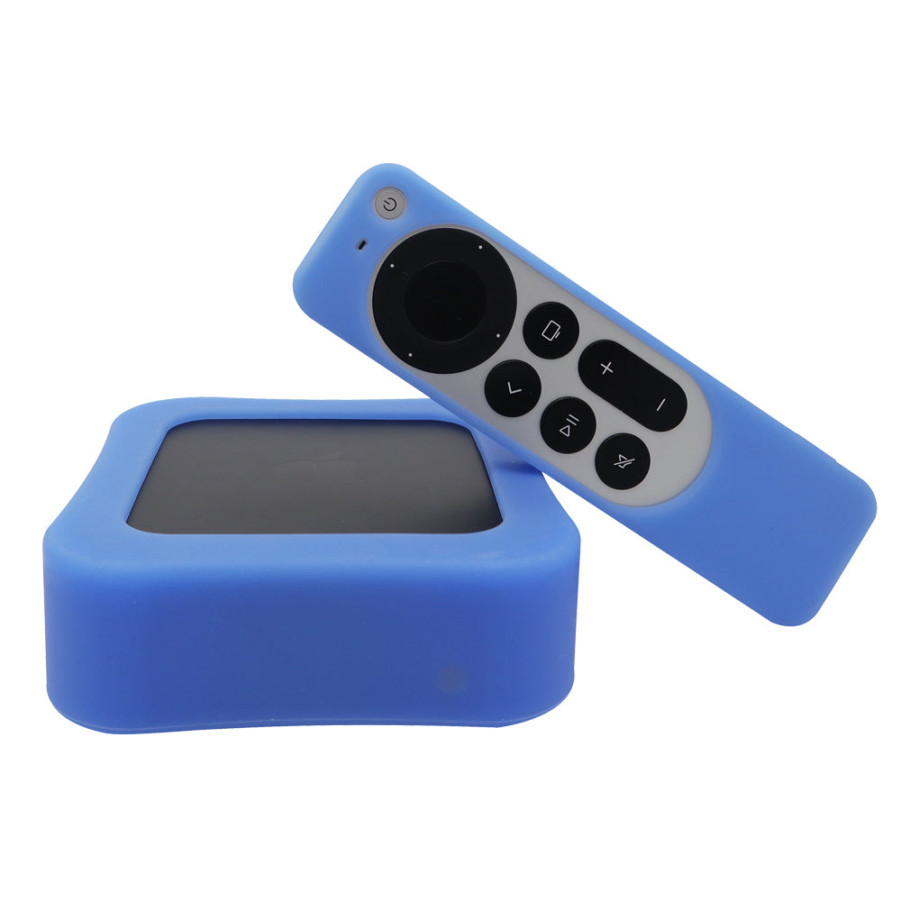 2Pcs / Set For Apple TV 4K 2022 Set-top Box Protective Cover + Remote Control Silicone Case