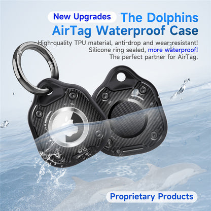 For Apple AirTag Locator Soft Protective Cover IP67 Waterproof Anti-lost TPU Case with Ring Buckle