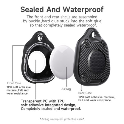 For Apple AirTag Locator Soft Protective Cover IP67 Waterproof Anti-lost TPU Case with Ring Buckle