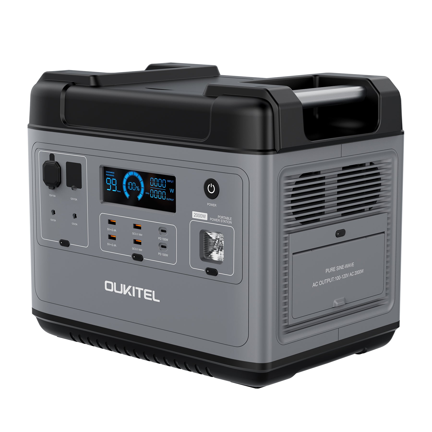 OUKITEL P2001E 640000mAh 2000Wh Portable Power Station Large Capacity Energy Storage Power Supply