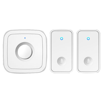 CACAZI FA12 60 Songs Home Wireless Doorbell Waterproof Remote Smart Calling Bell, 1 Transmitter+2 Receivers