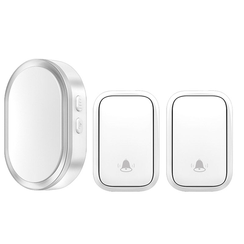 CACAZI FA99 Wireless Doorbell Kit Home Door Bell 36 Melodies Alarm 4 Adjustable Volume Levels, 1 Receiver and 2 Transmitter