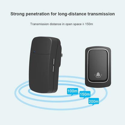 ML01 Self-powered Wireless Door Bell 38 Ringtones Home Intelligent Alarm System, 1 Transmitter+1 Receiver