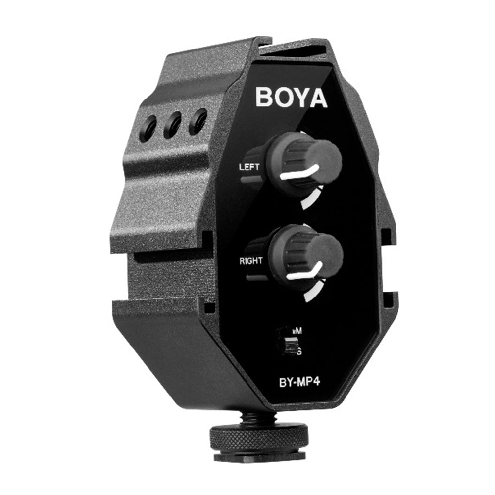 BOYA BY-MP4 Audio Adapter for Canon Nikon Panasonic DSLR Camcorder Smartphone Mono Stereo Mode Audio Converter