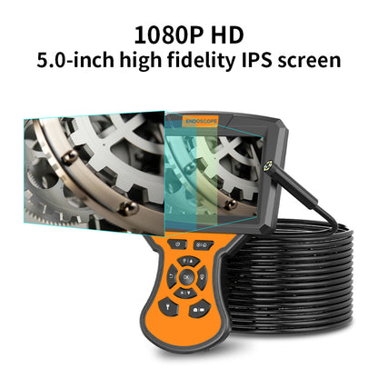 M50 1m Hard Wire 5.5mm Len Borescope 5'' IPS Screen 6-LED Industrial Endoscope IP67 Waterproof