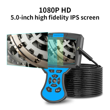 M50 1m Hard Wire 5.5mm Len Borescope 5'' IPS Screen 6-LED Industrial Endoscope IP67 Waterproof