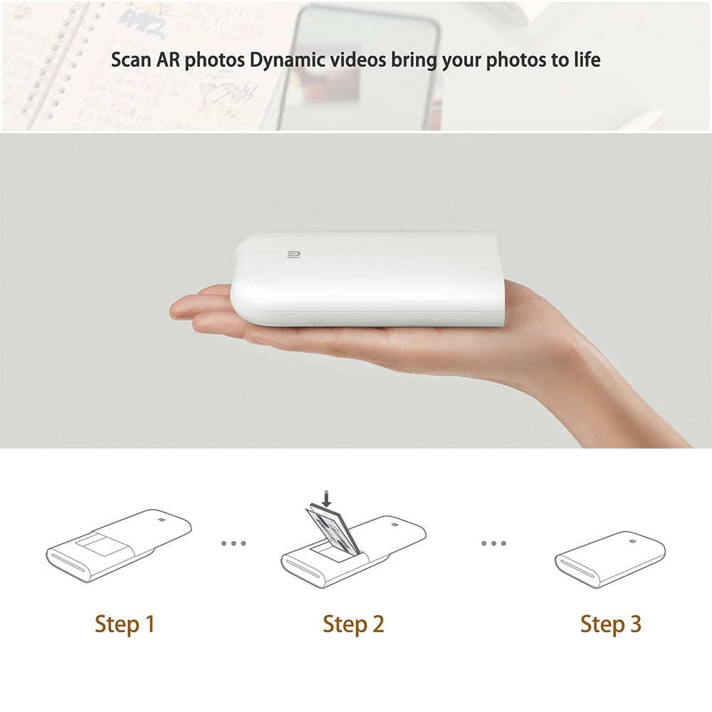 XIAOMI Portable Mini Inkless Bluetooth Pocket Photo Printer AR Video Photo Printer