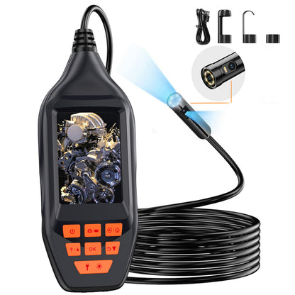 M30 2m Wire 5mm Dual-Lens 3'' Screen Endoscope Camera 7-LED Waterproof Industrial Borescope Inspection Tool