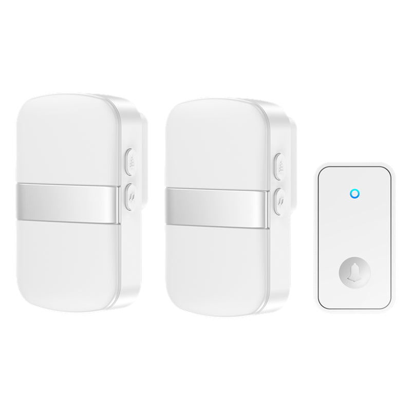 CACAZI FA96 60 Chime Self-powered Wireless Doorbell Smart Home Alarm System, 1 Transmitter+2 Receivers