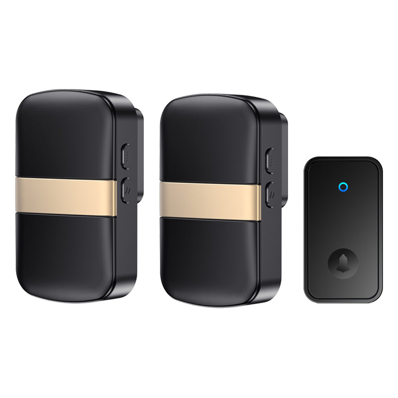 CACAZI FA96 60 Chime Self-powered Wireless Doorbell Smart Home Alarm System, 1 Transmitter+2 Receivers