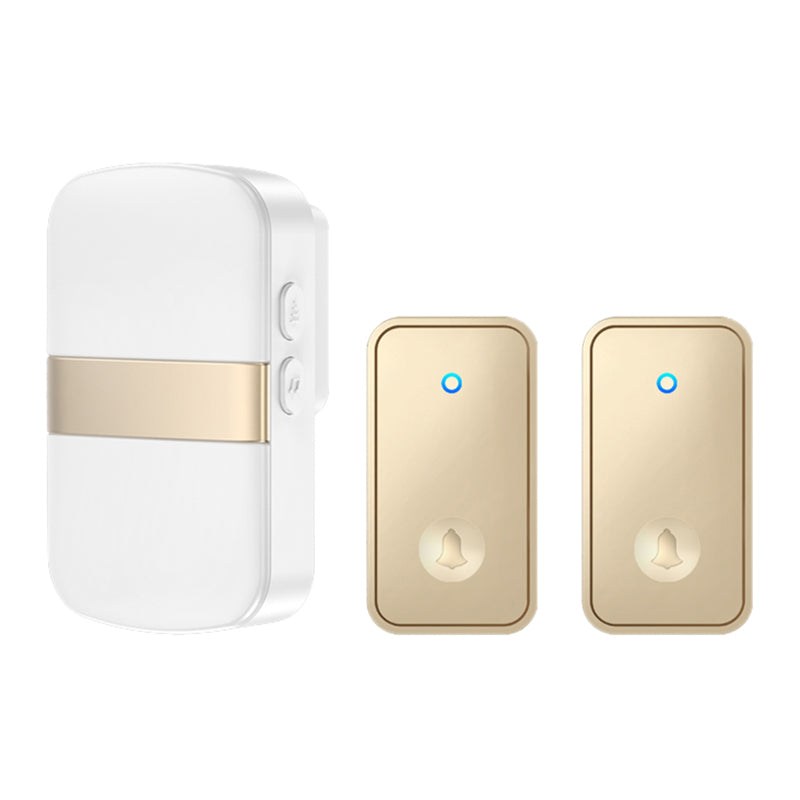 CACAZI FA96 Wireless Doorbell 60 Chime 5 Levels Adjustable Self-powered Alarm System, 2 Transmitters+1 Receiver