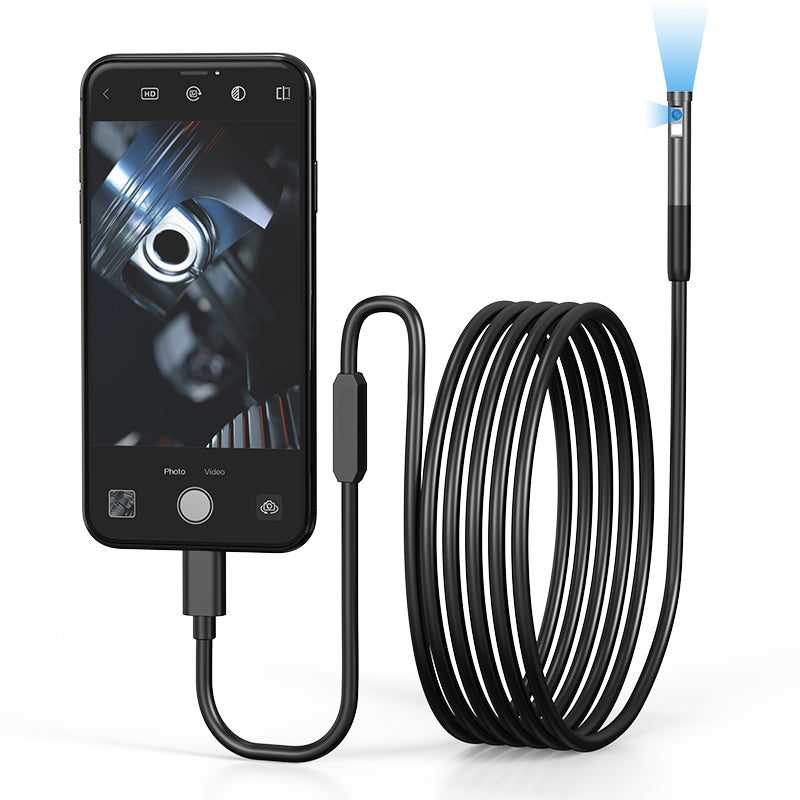 W300 1m Wire 8mm Dual Lens Endoscope IP67 Waterproof 1080P Borescope Inspection Camera for iOS Android