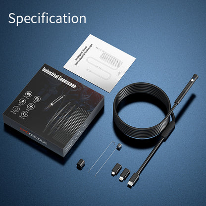 W300 1m Wire 8mm Dual Lens Endoscope IP67 Waterproof 1080P Borescope Inspection Camera for iOS Android