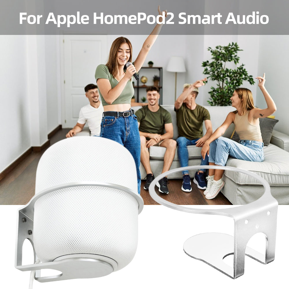 For Apple HomePod 2 2023 Speaker Aluminum Alloy Wall Hanger Wall-Mounted Hanging Holder Mounting Bracket