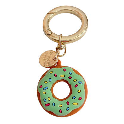 For Apple AirTag Bluetooth Tracker Donut Design Silicone Case Protective Cover with Ring Buckle