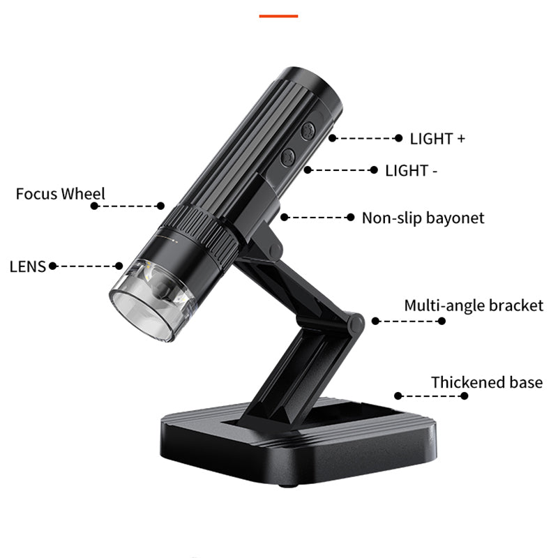 WTM-W1-A Digital Microscope 50X-1000X 2MP 1080P WiFi USB Microscope Camera Magnifier with 8 LED Lights