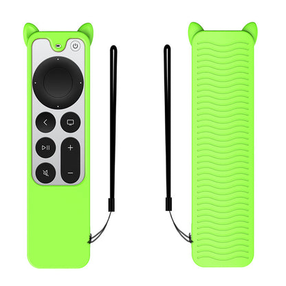 For Apple TV 4K 2021 Cat Ear Design Remote Controller Drop-proof Case Silicone Protective Cover