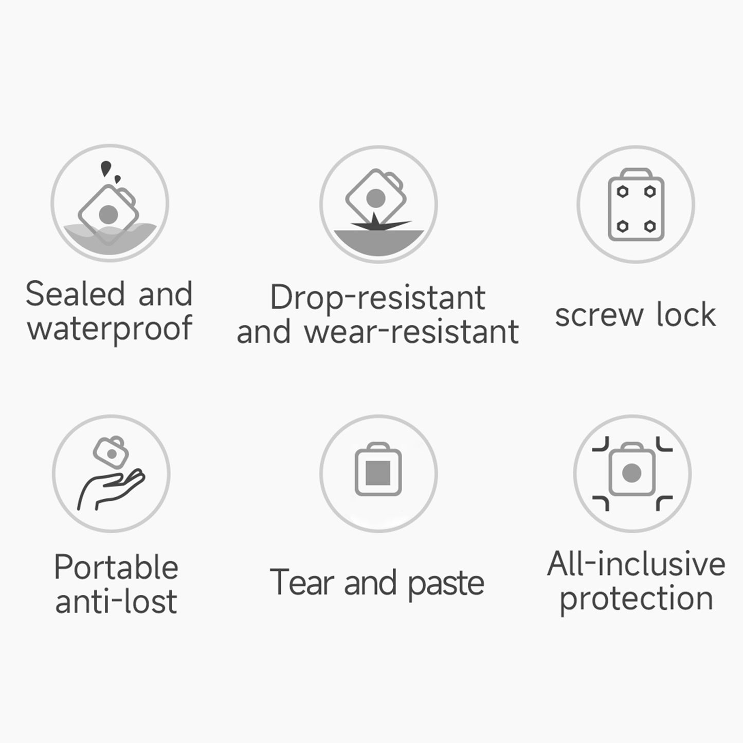 IP67 Waterproof Protective Case for AirTag Bluetooth Tracker TPU + PC Locator Protective Cover