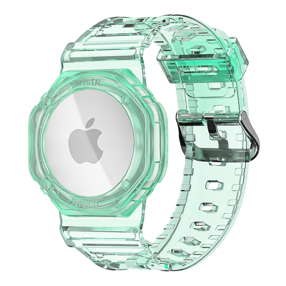 For Apple AirTag Bluetooth Tracker Carrying Case Transparent TPU Wrist Band Flexible Watch Strap