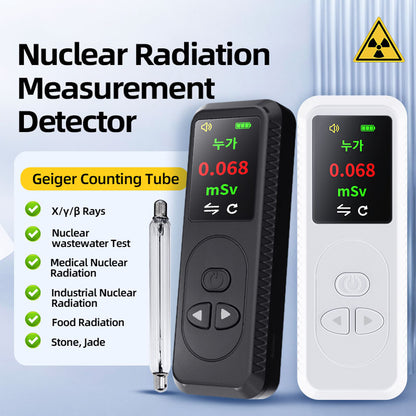 Handheld Plastic Nuclear Radiation Detector Color Display Rechargeable Radioactive Geiger Tester