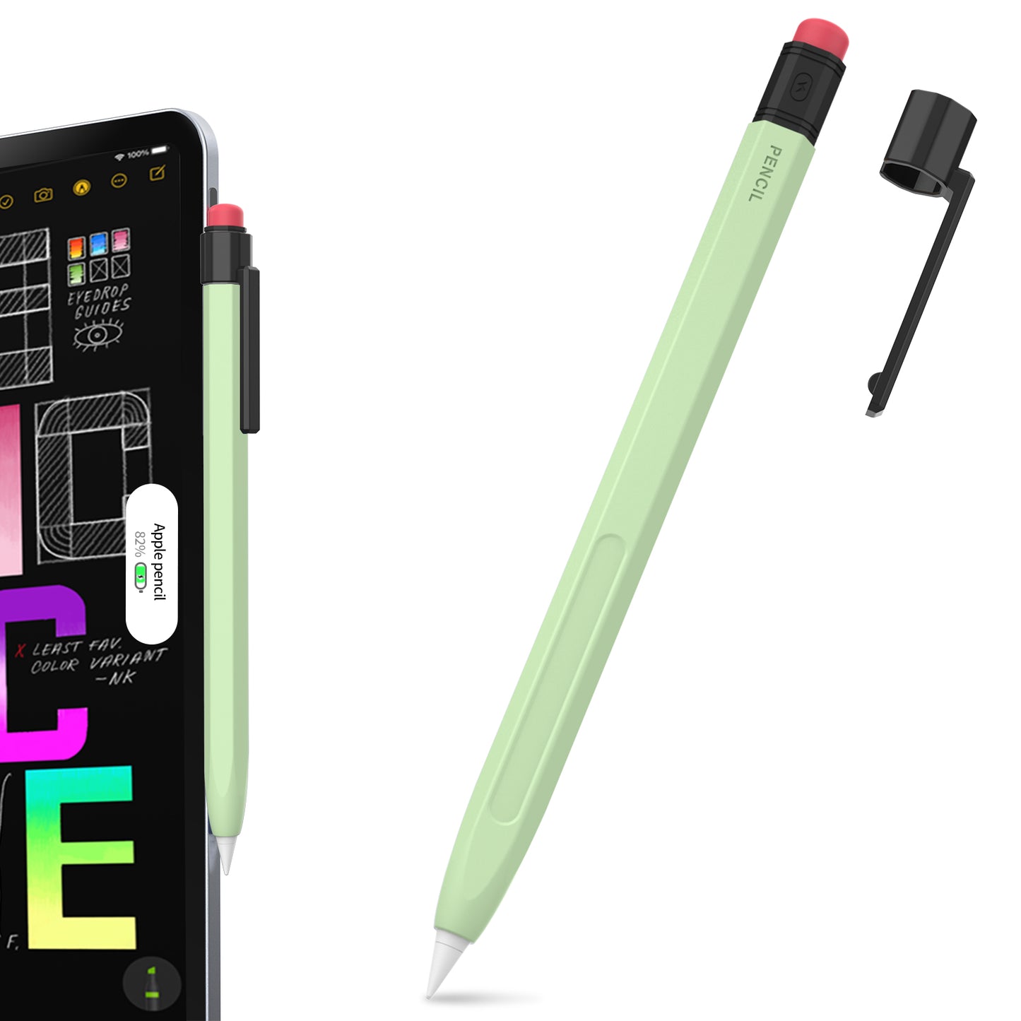 AHASTYLE PT80-2-K For Apple Pencil 2nd Generation Soft Silicone Cover Stylus Pen Anti-drop Sleeve