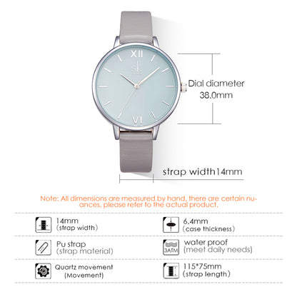 SK Fashionable Women's Quartz Watch with Precise Time Display for Teen Girls Daily Use