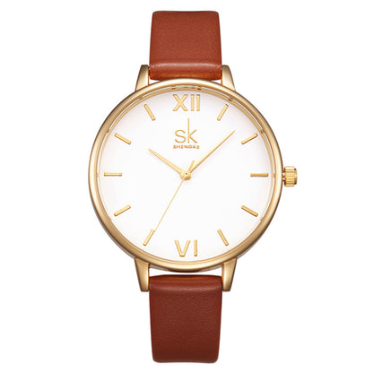 SK Fashionable Women's Quartz Watch with Precise Time Display for Teen Girls Daily Use