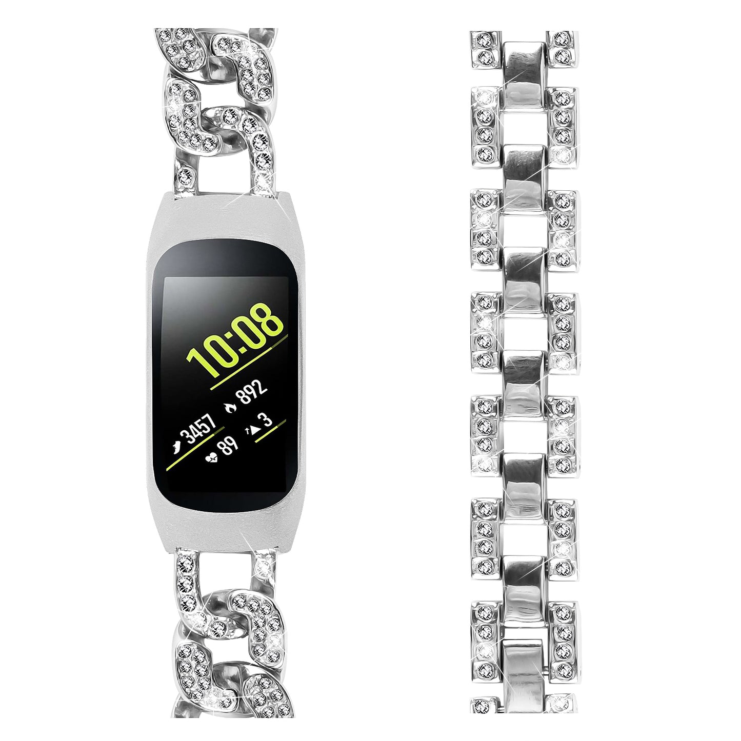 Watch Band for Samsung Galaxy Fit-e SM-R375 , Bling Rhinestone Decor Watch Band Alloy Bracelet Strap