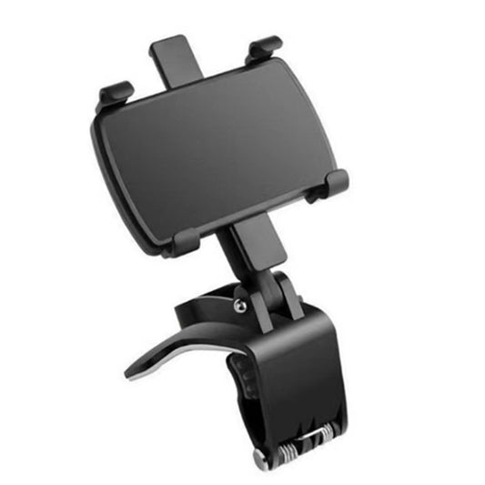 Car Dashboard Rearview Mirror Phone Holder 360 Degree Rotation Clip-on Mobile Phone Mount Stand